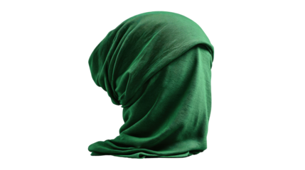 Deep emerald green draped fabric, close-up
