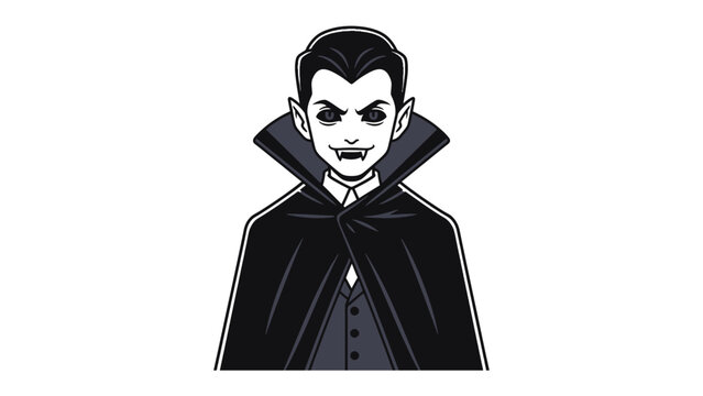 Mysterious Count: A stylized illustration of a vampire, exuding an air of eerie mystery with sharp features and sinister gaze.