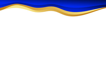 Elegant Blue and Gold Curved Wave Border Header Footer Design