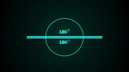 360 degree circle math school greenscreen animation. 360 degree rotate view icon animation - Powered by Adobe