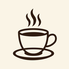 Vector illustration of steaming coffee cups in simple flat style. Minimal and cozy design perfect for café branding, beverage packaging, and lifestyle content.