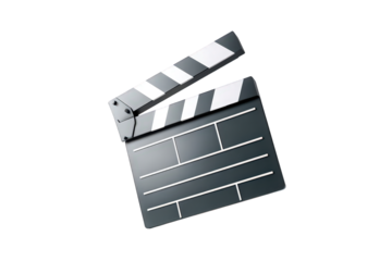 Black and White Slate Clapper Board Isolated on a Dark Background for Film and Video Production Industry Still Life Symbolizing Filmmaking Open Style and Blank Space