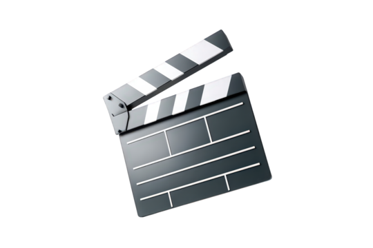 Black and White Slate Clapper Board Isolated on a Dark Background for Film and Video Production Industry Still Life Symbolizing Filmmaking Open Style and Blank Space