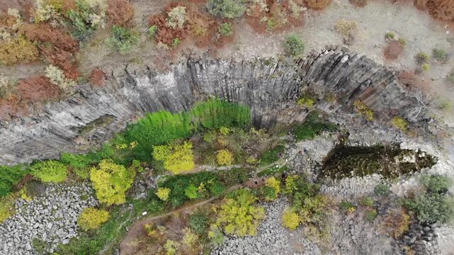 Aerial view of Sinop basalt cliffs