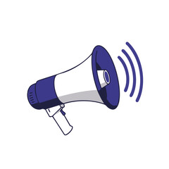 Illustration of a Megaphone Emitting Sound Waves.