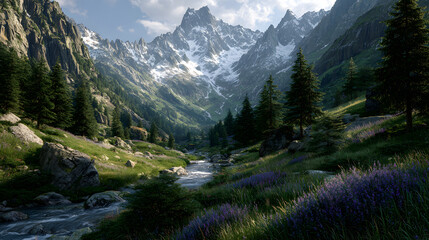 Mountain landscape hd wallpaper, nature design