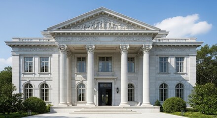 Fototapeta premium Grand Neoclassical Building with Columns and Pediment.