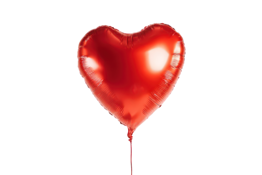 Shiny Red Heart Shaped Balloon Floating on Black Background Celebration of Love Romance Joy Gift Bright Object Festive Decorative Element Air Filled Symbol Happiness Passion Affection Isolated