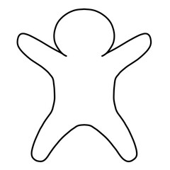 万歳するシンプルな棒人間のシルエットイラスト