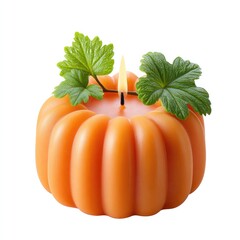 Festive pumpkin shaped candle for autumn decor and halloween celebrations
