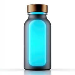 Glowing blue halloween energy drink bottle for spooky celebrations and creative design
