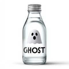 Ghost themed juice bottle design for halloween party favor or decoration concept