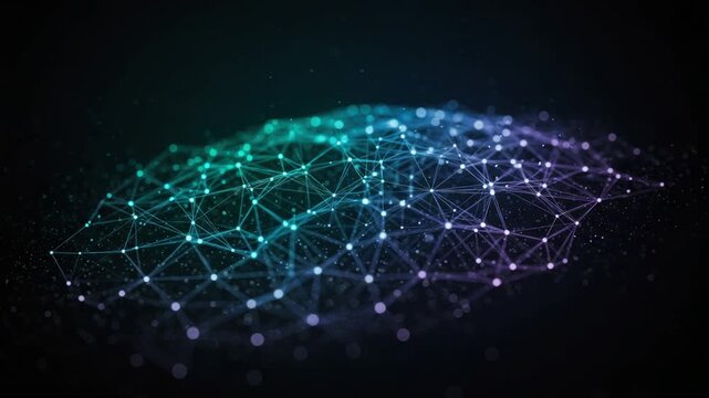 Abstract digital network with glowing nodes and connecting lines
