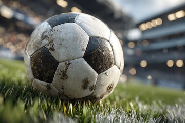 classic soccer ball on the field