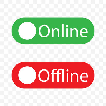 Online offline switch icon vector. On off slider concept. Online and offline button sign.