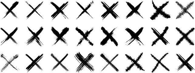 Cross design elements from ink brush strokes