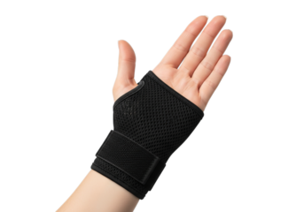 Comfortable black wrist brace support sleeve for pain relief and carpal tunnel syndrome prevention