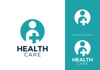 medical cross with people logo. health care and medical icon design concept	