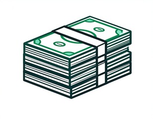 Stack of money tied with a band