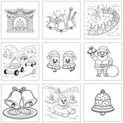 Christmas Bells Bundle Coloring Pages