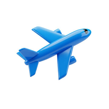 Airplane 3d unique stylish playful icon isolated on transparent background png for Travel, Flight, and Aviation Design