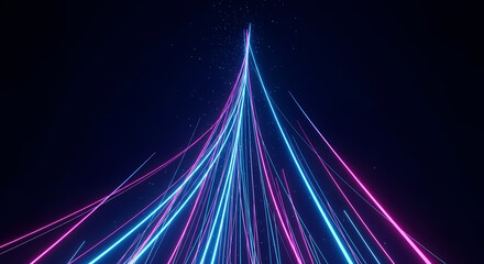 Neon Light Trails Abstract Background