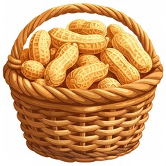 Basket filled with peanuts
