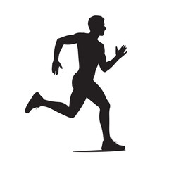 Dynamic Running Man Silhouette Vector Set for Fitness and Speed