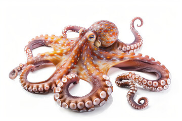 Obraz premium Octopus on white. Octopus on isolated white background isolated on white background