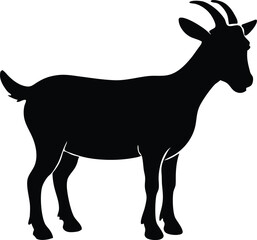 goat silhouette vector, mountain goat illustration
