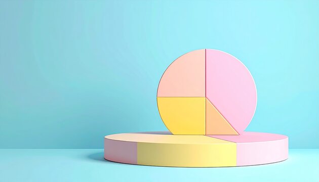 Pie chart on a pastel platform