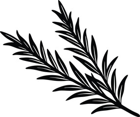 rosemary branch icon, culinary green symbol
