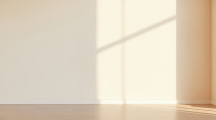 Obraz premium light background with blurred shadow on beige wall. wall in sunlight
