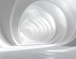 Obraz premium Abstract white architectural tunnel