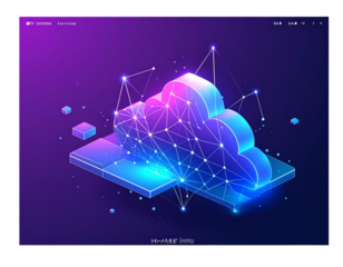 3D Futuristic Digital Transformation Abstract Background PNG