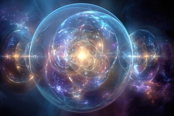 Abstract Colorful Glowing Spheres In Space