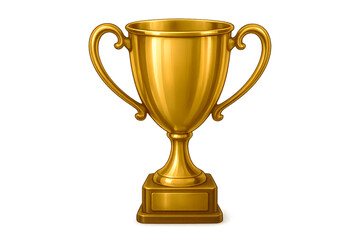 Golden Trophy Cup Award Isolated on Transparent Background