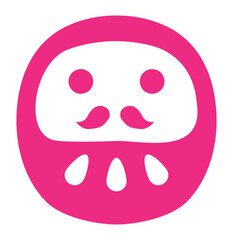 年賀状のスタンプ　だるまさん