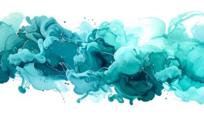 Teal swirling abstract smoke/ink art
