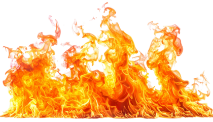 Bright fire, hot, isolated