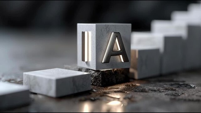 Block of wood with letter a symbolizing fundamental concepts in ai model development timeline. AI Launch Roadmap Blocks &ndash; Animated Video Version