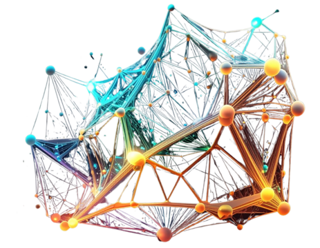 Abstract Plexus Network with Connected Lines and Points PNG
