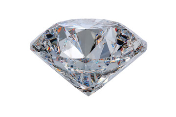 Brilliant Round Cut Diamond with Facets Glittering on Black Background Jewelry Gemstone Expensive Treasure Faceted Jewel Luxury Sparkling Precious Stone Gem Shine Carat Anniversary