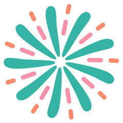 Flat Style Abstract Colorful Explosion Burst Element Decoration