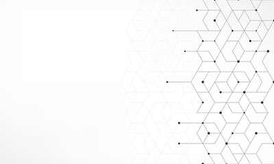 Graphic design element with abstract geometric background of simple hexagon pattern