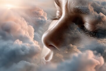 A beautiful collection of pink and blue cumulus clouds in the sky