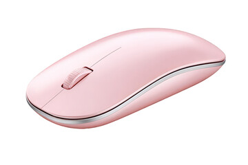 Elegant Pink Wireless Mouse on Black Background for Computer Accessory Simple Design and Ergonomic Shape Modern Technology and Streamlined Aesthetic Sleek Device and Portable Solution for Navigation