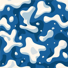 Illustration Vector seamless pattern of Abstract Water Wave Texture. Liquid Melting Drop Shapes