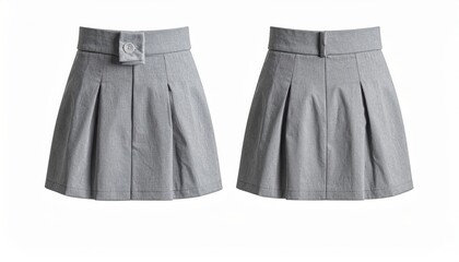 mini skirt showing front and back view on white background.