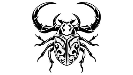 Tribal black vector drawing of a dangerous scorpion animal tattoo icon